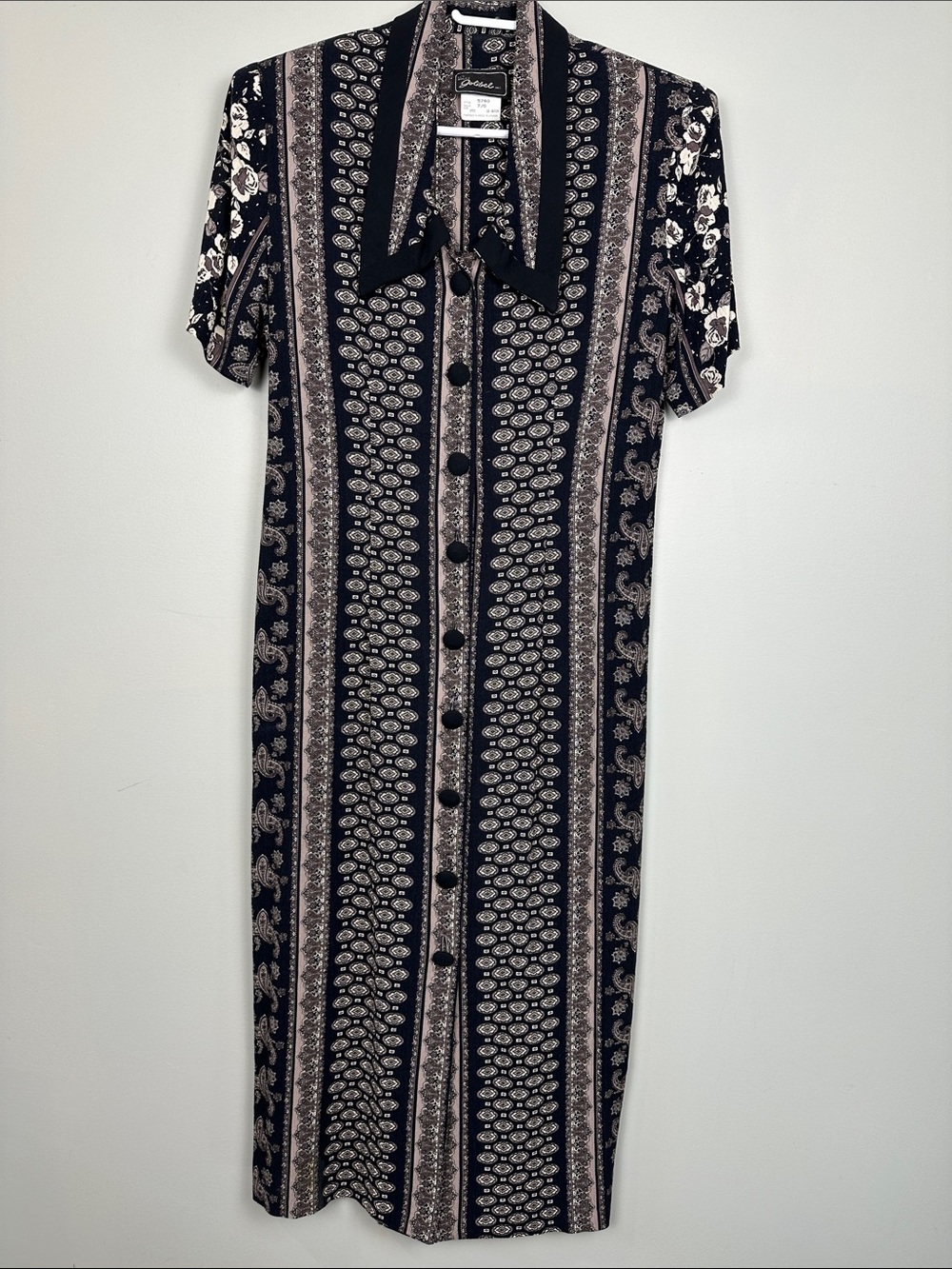 128. Vintage rayon maxi dress.